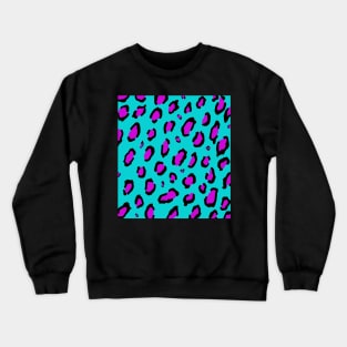 Blue Purple Leopard Animal Print Crewneck Sweatshirt